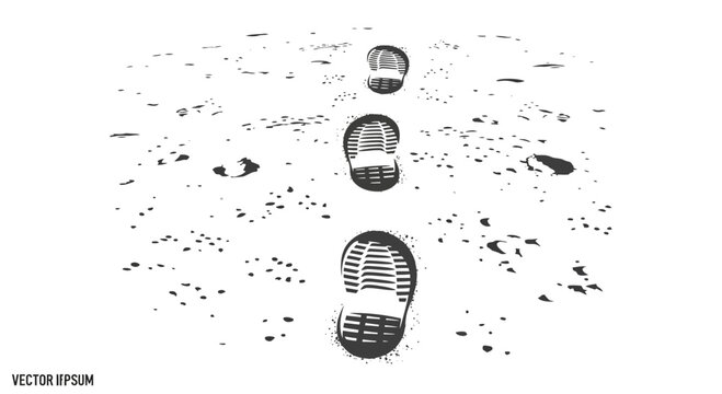 Footprints in Sand: Journey and Adventure Concept