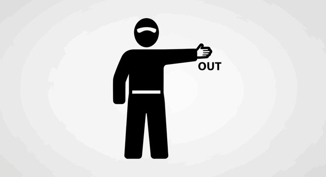 Referee Signal "OUT" for Sports Game - Simple Icon