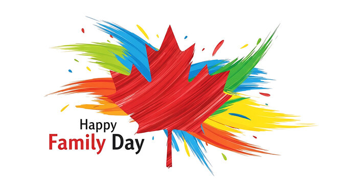 Colorful family day logo with paint splashes