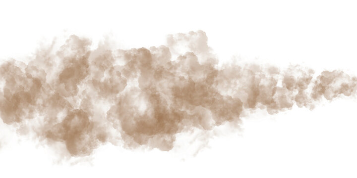 Dust sand soil smoke cloud particles isolated on transparent background