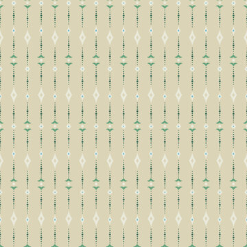 Light Beige Geometric Floral Stripes
