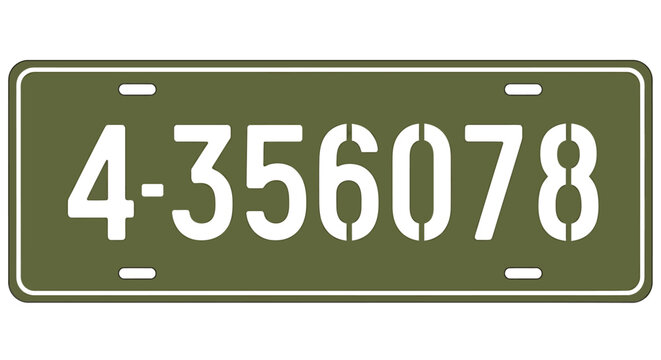 Military License Plate Number 4-356078.