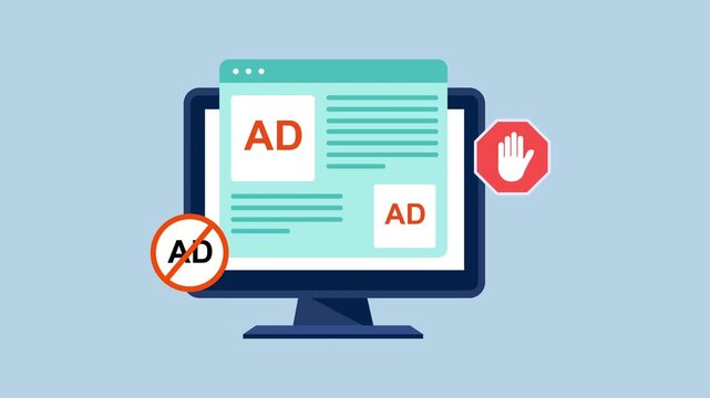 Secure web browsing with ad blocking extension 2d Animation with Alpha Matte