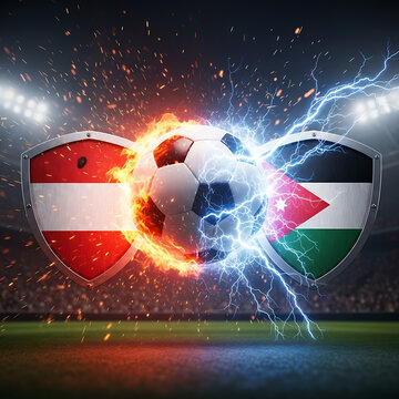 Austria vs palestine soccer heart flags