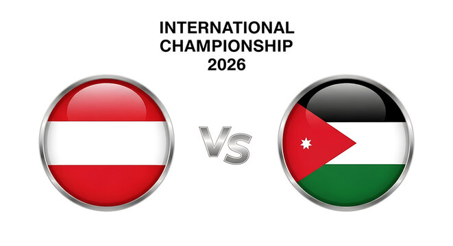 Austria vs jordan football match flags