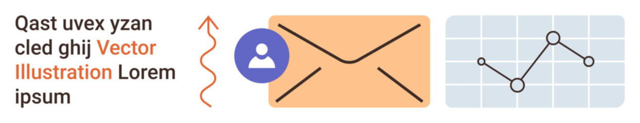 Digital communication, data analysis, workflow management, information sharing, email marketing, business strategies. a person icon, email envelope and a graph. Communication and data analysis © robu_s