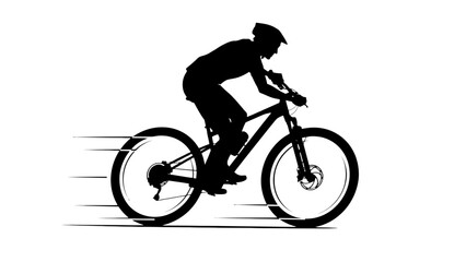 Obraz premium Bicycle rider silhouette, cycling icon, mountain bike graphics, speed cyclist