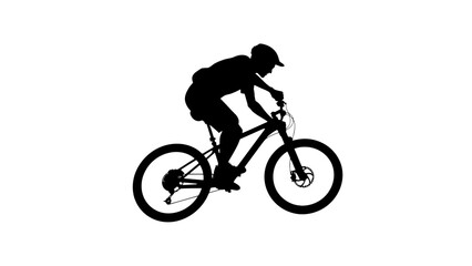 Obraz premium Black mountain bike rider silhouette, cycling icon, biker graphic, sports vector