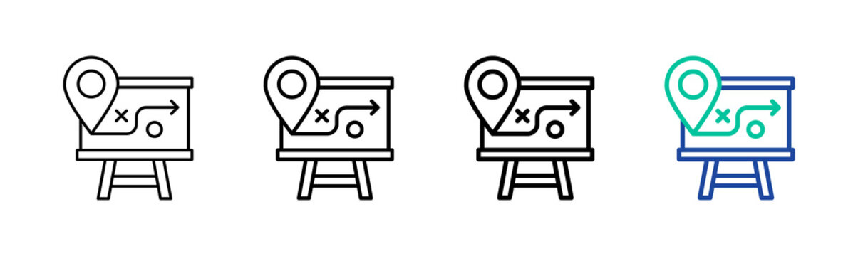 Strategy Map Icon Collection Different Style Outline