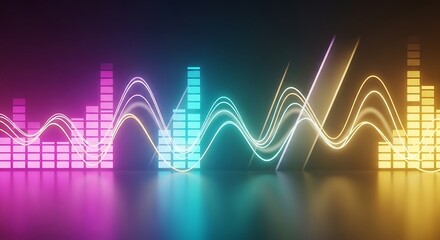 Fototapeta premium Vibrant sound wave graphic design element.