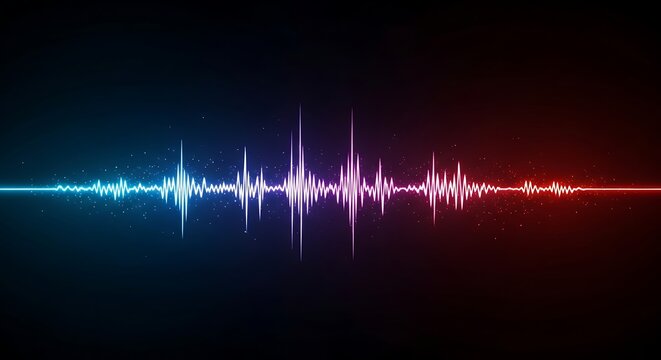 Sound wave pattern with colorful gradient.