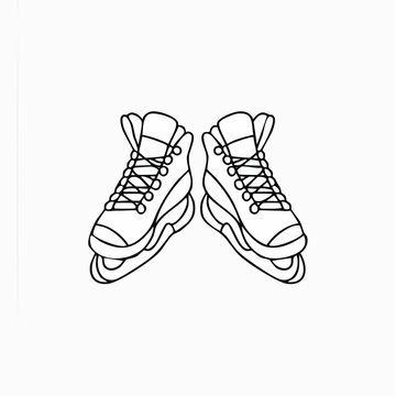 line drawing of a pair of rollerblades