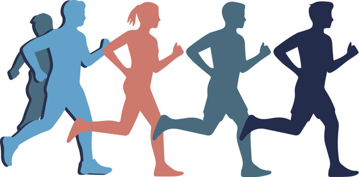 marathon runners motion sequence