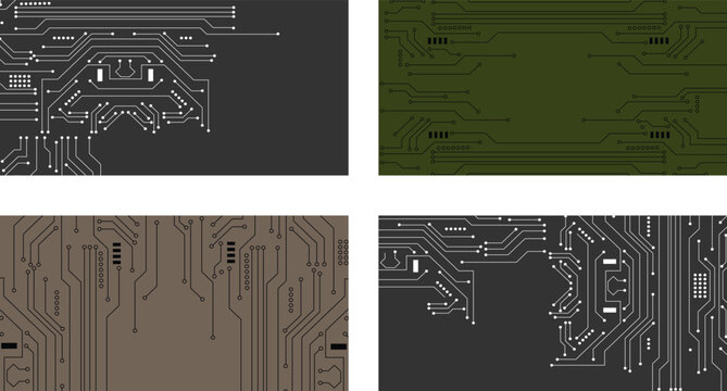 Computer Motherboard Background Designs. Vector eps10