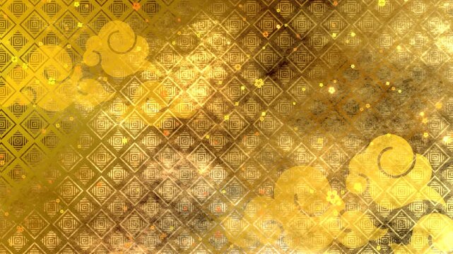金色に輝く蒔絵風背景画アニメーション