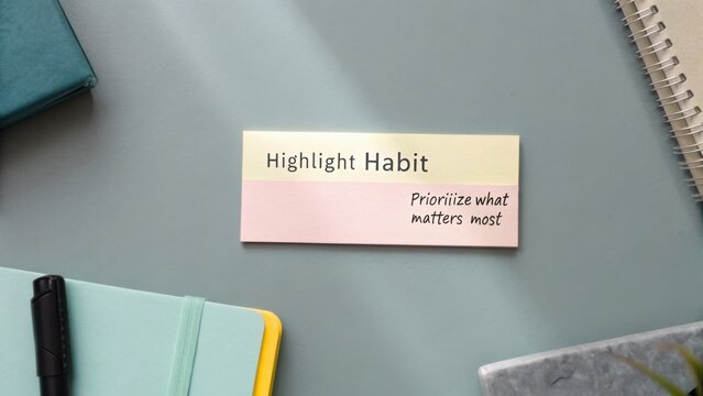 Highlight Habit - A Motivational Reminder for Individuals to Prioritize What Matters Most for Personal Growth and Daily Productivity