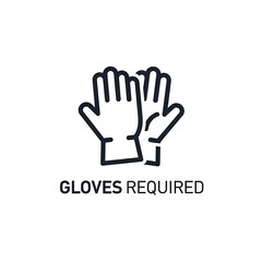 Fototapeta premium Gloves required sign symbol.