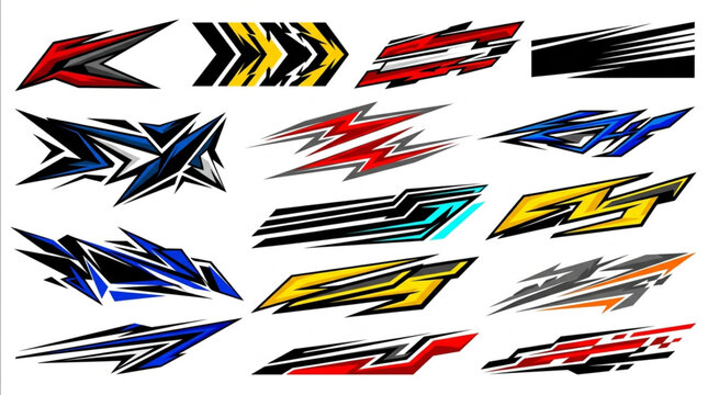 Collection of Sport Car Decals and Racing Graphics.