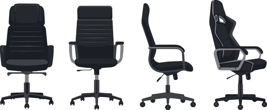 Task chairs with mesh back and caster wheels