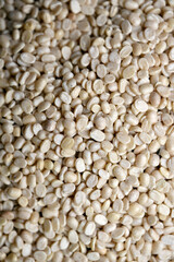 Fototapeta premium Vertical Split Urad Dal Texture with Defocus Background Macro Lentil Food Photography