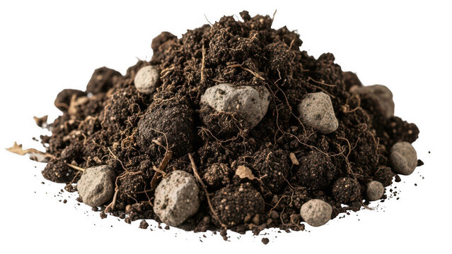 Pile of organic potting soil and perlite mix with gardening, substrate