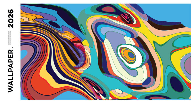 Colorful abstract digital artwork with vibrant swirling patterns