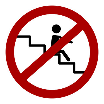 "Do not sit on staircase" vector signage