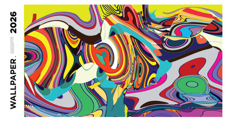 Obraz premium Colorful Abstract Swirl Pattern with Vibrant Modern Design