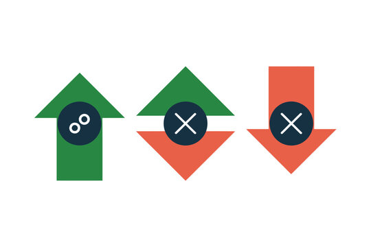Arrows with status and percentage icons for business infographic design
