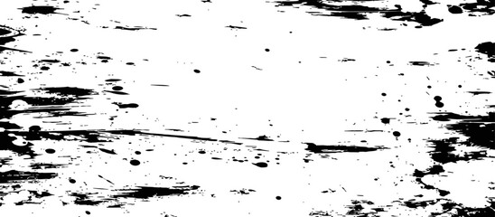 Obraz premium Black and White Grunge Ink Splatter Texture with Brush Strokes
