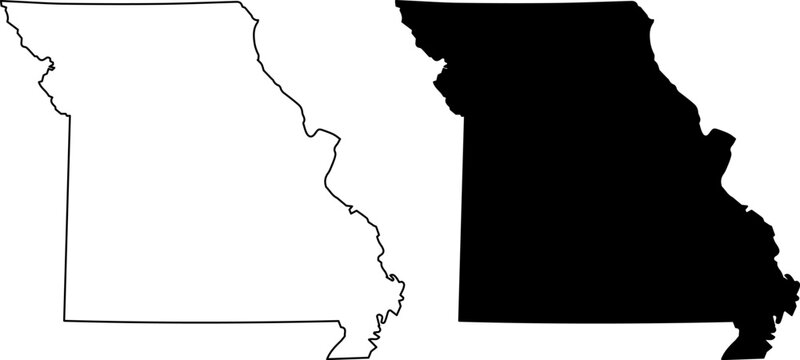Map of missouri state, usa