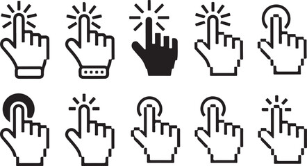 Fototapeta premium Pointer cursor computer pointing click mouse icon black and white