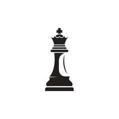 Fototapeta premium Black King Chess Piece Silhouette - Strategy and Game Concept