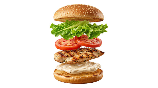 hamburger on a white background