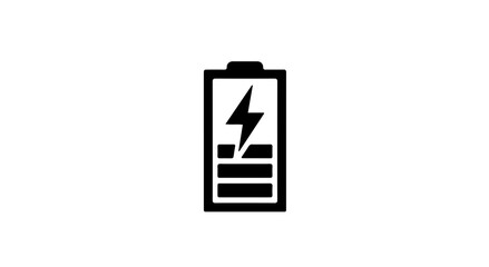 Obraz premium Battery icon with lightning bolt symbol for charging