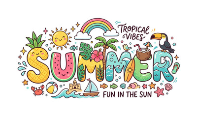 Fototapeta premium Summer lettering 