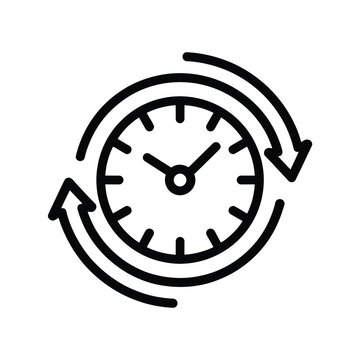 Clock icon with circular rotating arrow representing time passing