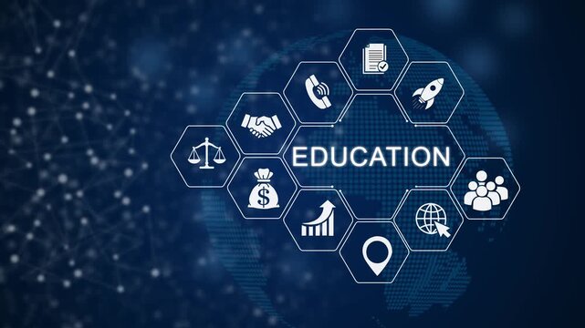 Modern education infographic animation with charts, and growth concepts educational animation learning academic growth chart