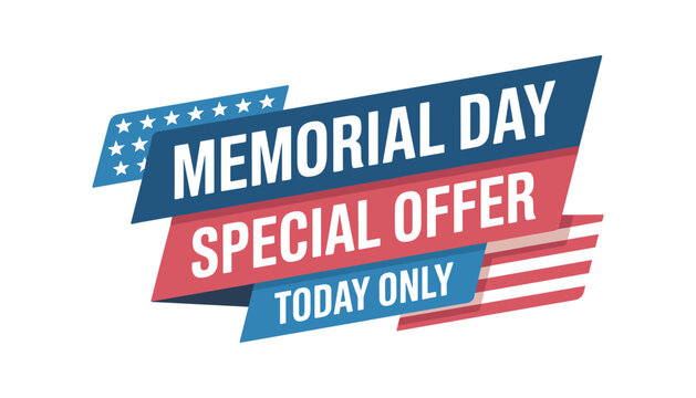 Memorial day sale banner with stars and stripes design