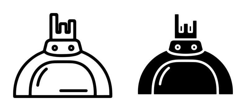 Simple Icon Set: Gas Cylinder Outline and Solid Fill, Industrial Gas Supply Symbol