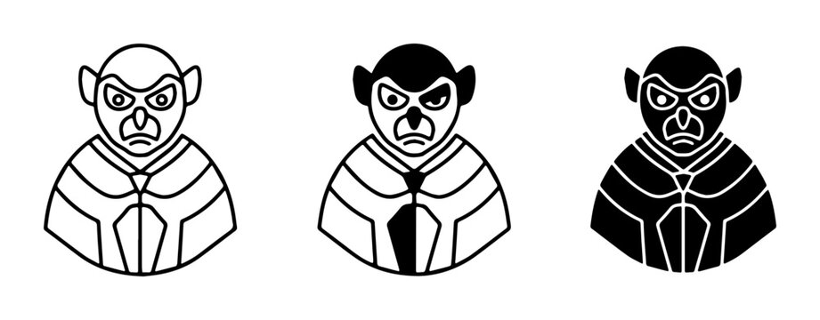 Stylized Monkey Icons: Three Variations, Business Attire, Vector Graphics for Branding and Design