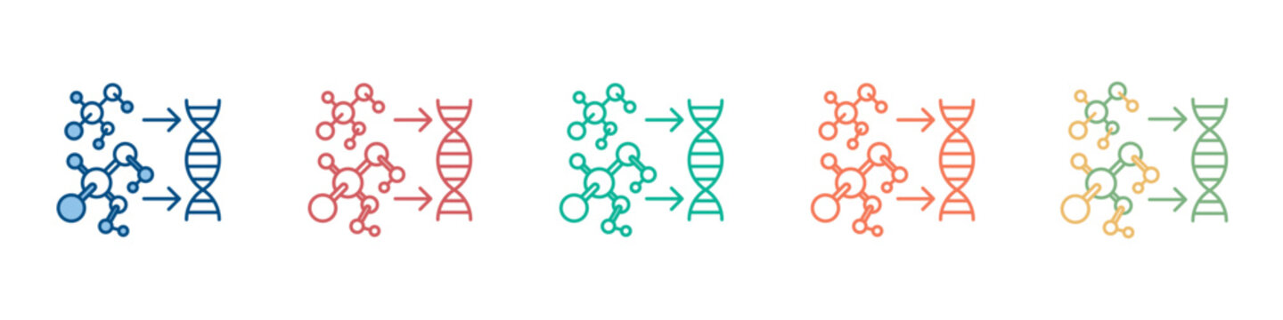 Biosynthesis Icon Set Multiple Style Collection
