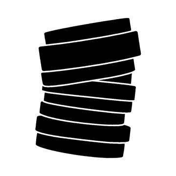 Black rubber O ring stack.