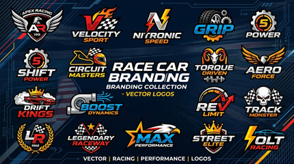 Race Car Branding Collection Vector Logos. © bapi