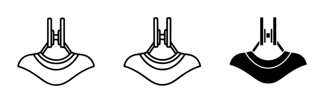 Neck Anatomy Icons, Larynx Symbol, Medical Vector Graphics, Human Throat Silhouette, Health Care Illustration