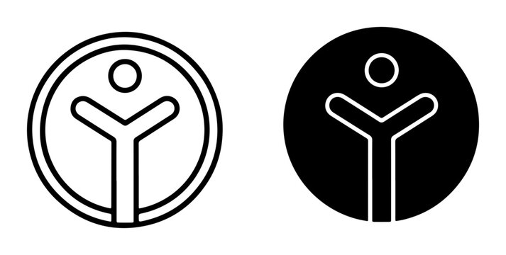 Human Figure Icon Set, Abstract Person Symbol, Minimalist Circle Logo, Vector Graphic