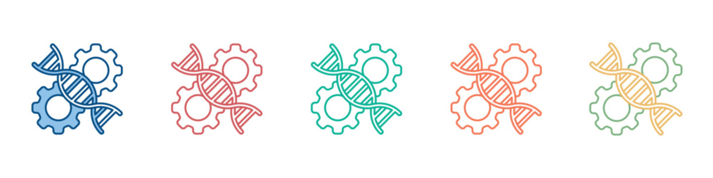 Genetics Engineering Icon Set Multiple Style Collection