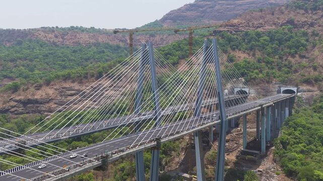 Aerial View of Mumbai Pune Expressway Missing Link
