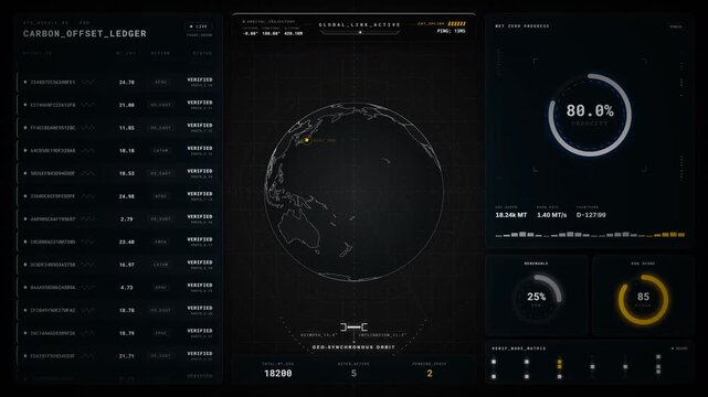 Optimal Carbon Offset Ledger Dashboard: Green Tech ESG HUD