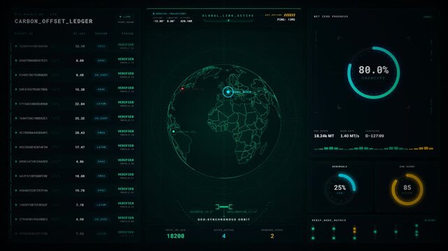 Autonomous Carbon Offset Ledger Dashboard: Green Tech ESG HUD